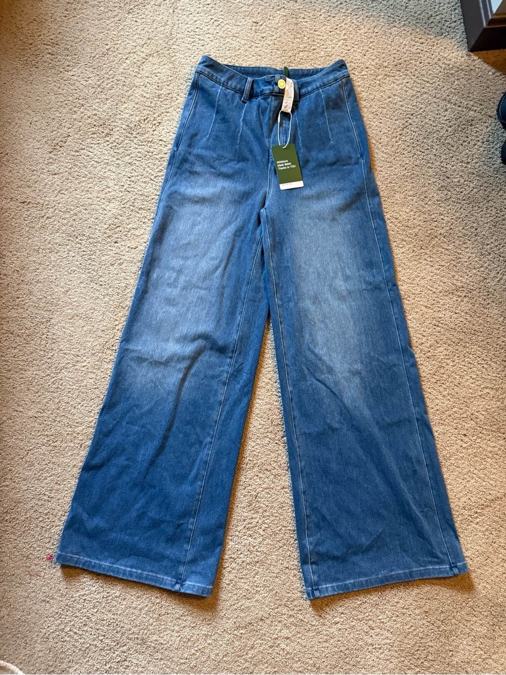 HALARA Wide-Leg High-Rise Jeans in Medium Blue